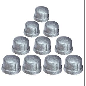 غطاء أنبوب حديد مجلفن قابل للطرق مقاس 3 بوصات من SUPPLY GIANT HNDQ0500 لتطبيقات 150 رطل، مع خيط أنثى، 3 in Kuwait