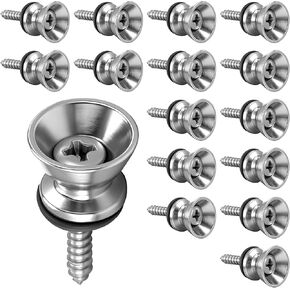 16pcs Guitar Strap Button Lock Pins Metal Guitar Strap Locks Set with Screws Anti-slipping Guitars Straps Lock Parts Accessories for Acoustic, Ukulele, Martin, Banjo, Electric And Bass Guitars in Kuwait