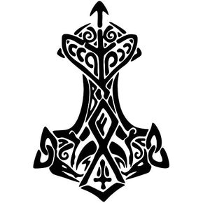 Viking Thors Hammer Thunder Decal Sticker Norse Asatru Mjolnir Car Window Wall Notebook Laptop Sticker Decal in Saudi Arabia
