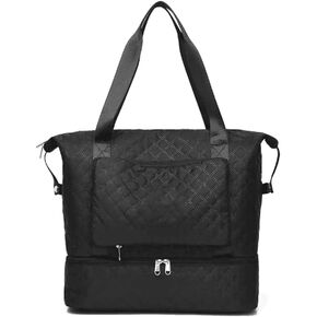 حقيبة سفر من القماش الخشن للنساء، حقيبة حمل قابلة للتوسيع خلال عطلة نهاية الأسبوع مع جيوب مبللة، سعة كبيرة، تصميم مبطن (وردي، 54 سم × 30 سم × 2 سم) in Kuwait