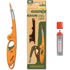 MK Lighter Outdoor Series 4PC Lighters with 1PC Premium Butane Set, Wind Resistant Flame, Ideal as Lighters for BBQ, Camping Lighters, Butane with Refillable Lighters (Lantern-4PC+Butane) in Kuwait