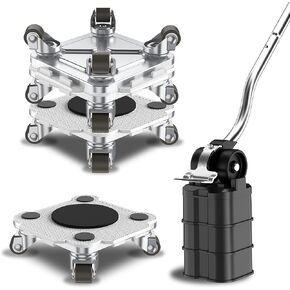 ONEON Furniture Mover Pro Set - Enhanced Dolly and Lifter with Custom TPE Wheels for Easy Furniture Lifting and Moving - Professional Tool for Effortless Furniture Transport (Light Gray) (OM-310-PRO) in Kuwait