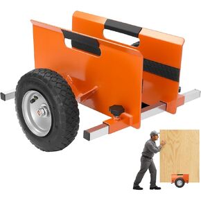 عربة دوللي لوحة مقاس 10 بوصات: عربة الحوائط الجافة شديدة التحمل بسعة 700 رطل، عجلات هوائية، إطار قابل للتعديل للجدران الجافة والخشب الرقائقي والأبواب | الاستخدام الداخلي والخارجي (برتقالي) in Kuwait