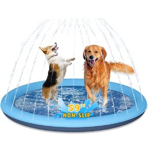 Dog Splash Pad, 67" Non-Slip Thickened Sprinkler Pool, Summer Outdoor Pet Water Play Mat, Splash Pad for Dogs & Kids in Kuwait