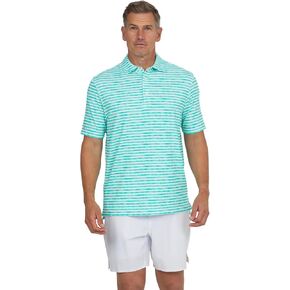 IBKUL Athleisure Wear Sun Protective UPF 50+ Icefil Cooling-Landon Stripe II Print Short Sleeve Polo (Modern Fit)-94164 in Kuwait