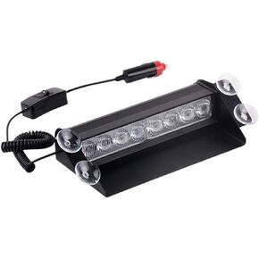 12 فولت 8LED الأحمر والأزرق سيارة كشاف تحذيري متوهج رجال الاطفاء الشرطة led وامض مجرفة أضواء الإشارة في حالات الطوارئ سلامة الضباب الخفيف in Kuwait