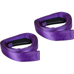 RLECS 2PCS 1Inch x 3.3Ft Purple Webbing Slings Large Tonnage Slings Polyester Lifting Slings for Equipment Handling Lifting Engine Work Cranes in Kuwait