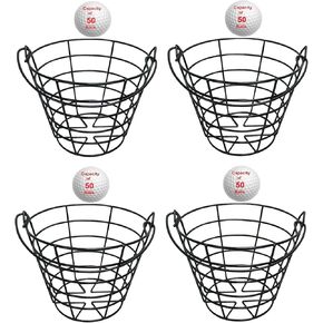 سلال كرات جولف معدنية بمقبض، (4 عبوات)، دلو تخزين كرات الجولف، كل دلو يحمل 50 كرة جولف (كرات الجولف غير متضمنة). in Kuwait