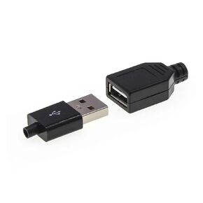fengpeng USB Male Socket Female A Plug A Type Wire Welded Cable Connector Master Plastic Cover Solder DIY Connectors(Style 3,5 Pair) in Kuwait