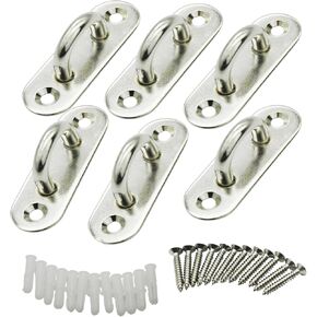 خطافات لوحة العين M5 من الفولاذ المقاوم للصدأ، أجهزة مستطيلة الشكل، حلقات تثبيت معلقة بنقطة تعليق مع مسامير، 6 قطع in Kuwait