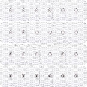 24 قطعة من وسادات استبدال وحدة عشرات، أقطاب كهربائية طويلة الأمد خالية من اللاتكس، مجموعة وسادات عشرات EMS متوافقة مع معظم أجهزة TENS EMS باستخدام أسلاك الرصاص ذات الأزرار مقاس 3.5 مم in Kuwait