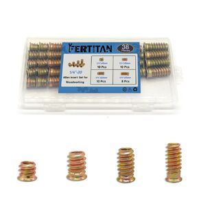 28Pcs 5/16"-18 Allen Threaded Inserts Set for Woodworking,Steel Hex Socket Drive Nut Inserts for Fastener Connector Wood Screw Color Zinc Plated Steel Furniture Nuts Hardware Insert Nut Kit in Saudi Arabia
