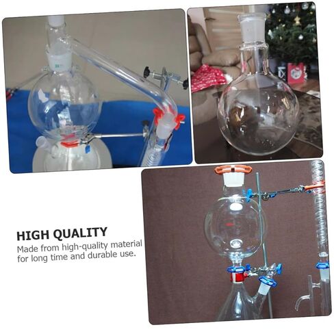Zerodeko Single Neck Bottom Laboratory Flask Borosilicate Container for Distillation and Chemistry Experiments Lightweight Easy to Clean in Saudi Arabia