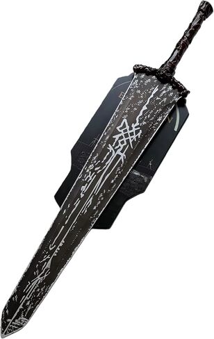 Sword Valley Velsor and Gustave's Simoso with Display Panel - Elegant Carved Ornamental Blade - Stainless Steel Construction | 119cm/46.85" Length | Engraved Symbols | for Wall Display & Collection in Kuwait