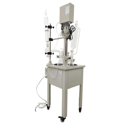 مفاعل مختبر بطبقة واحدة 10 لتر مع زجاج بوروسيليليك مرتفع وصمامات PTFE 110 فولت للتحكم في درجة الحرارة الثابتة للمختبر الزجاجي للمفاعل الكيميائي وعاء مفاعل مغلف لتقطير التفاعل في المختبر in Kuwait
