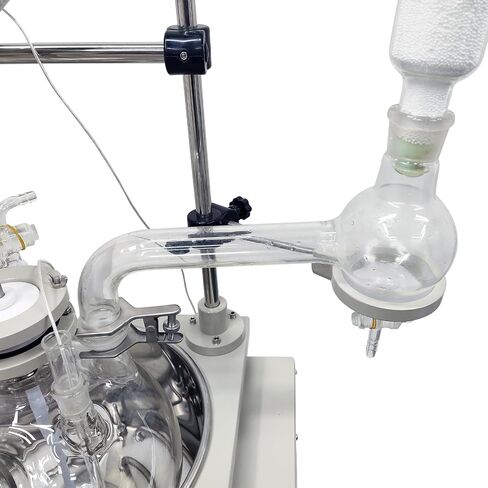 INTSUPERMAI 110V 10L Laboratory Glass Reactor, Lab Jacketed Glass Reactor, Digital Display, Heating Function, Single-Layer Chemical Reaction Vessel, Precision Mixing & Distillation in Kuwait