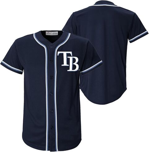 تامبا باي رايز MLB للأطفال الشباب 4-18 لون الفريق الأزرق شعار المنزل المطرز والمخيط أزياء البيسبول جيرسي in Kuwait