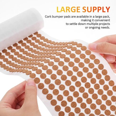 Angoily 2000Pcs Self Adhesive Cork Bumper Pads for Cabinet Doors and Furniture Noise Dampening Scratch Protection 0 39 Inch Cork Circles Eco-Friendly Easy Installation in Saudi Arabia