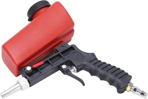 Pneumatic Sandblasting Gun with Adjustable Flow, Handheld Sand Machine for Auto Car Repair Tool, Nylon Carbon Steel Red in Saudi Arabia