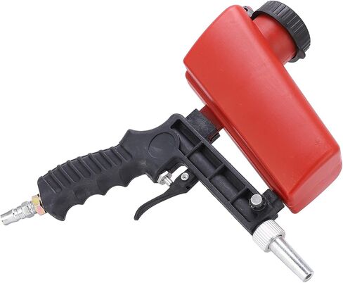 Pneumatic Sandblasting Gun with Adjustable Flow, Handheld Sand Machine for Auto Car Repair Tool, Nylon Carbon Steel Red in Saudi Arabia