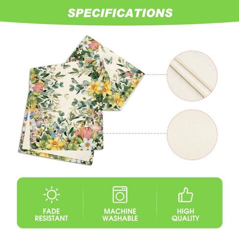 Artoid Mode Bloom Flowers Eucalyptus 210 GSM Spring Table Runner, Seasonal Summer Kitchen Dining Table Decoration for Home Party Decor 13x72 Inch in Saudi Arabia