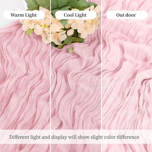 3 Pack Light Pink Cheesecloth Table Runner, 17 x 108 Inch, Gauze Cheese Cloth Table Runner Rustic Sheer Runner for Wedding Birthday Party Baby Shower Table Decor(Light Pink) in Saudi Arabia