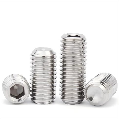 مجموعة براغي سداسية M8x50mm، نقطة كوب مقطوعة الرأس، مسمار مسمار مسطح، محرك سداسي داخلي، 304 من الفولاذ المقاوم للصدأ، نهاية مقعرة مقطوعة الرأس، خيط خارجي متري، لمقبض باب رف المناشف، 4 قطع in Kuwait