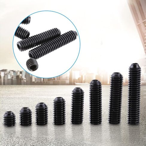 200 Pcs Set Screw Assortment Kit,M3 M4 M5 M6 M8 Black Stainless Steel Hex Allen Head Socket Cup Point Grub Screw Hex Allen Head Socket Set Screw Assortment Kit for Home in Kuwait