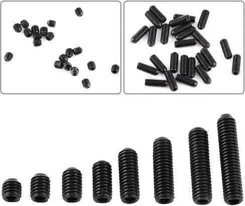 200 Pcs Set Screw Assortment Kit,M3 M4 M5 M6 M8 Black Stainless Steel Hex Allen Head Socket Cup Point Grub Screw Hex Allen Head Socket Set Screw Assortment Kit for Home in Kuwait