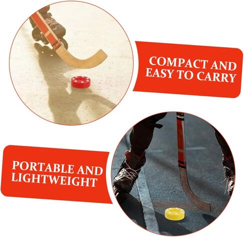 BESPORTBLE قطعتان من كرات الهوكي الدوارة للاستخدام الداخلي والخارجي، كرات تدريب منخفضة الارتداد لممارسة هوكي الشوارع، مادة مطاطية قوية لأداء مثالي in Kuwait