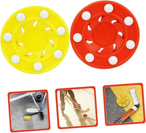 BESPORTBLE قطعتان من كرات الهوكي الدوارة للاستخدام الداخلي والخارجي، كرات تدريب منخفضة الارتداد لممارسة هوكي الشوارع، مادة مطاطية قوية لأداء مثالي in Kuwait