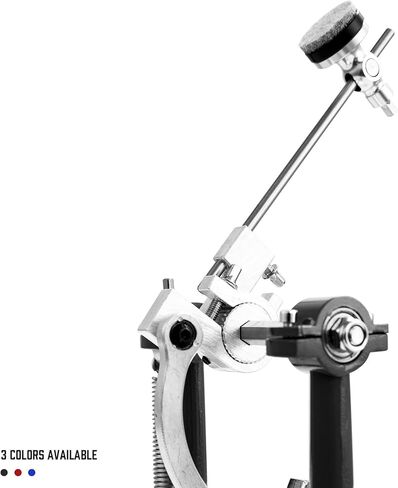 Direct Drive Single Bass Drum Pedal, Smooth & Responsive Single Kick Pedal with Adjustable Footboard, Stable Metal Frame, for Acoustic & Electronic Drums (Red/Blue/Black) (Black) in Saudi Arabia
