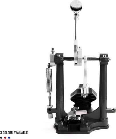 Direct Drive Single Bass Drum Pedal, Smooth & Responsive Single Kick Pedal with Adjustable Footboard, Stable Metal Frame, for Acoustic & Electronic Drums (Red/Blue/Black) (Black) in Saudi Arabia
