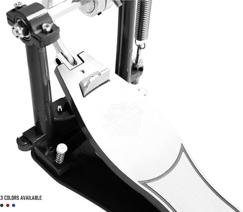 Direct Drive Single Bass Drum Pedal, Smooth & Responsive Single Kick Pedal with Adjustable Footboard, Stable Metal Frame, for Acoustic & Electronic Drums (Red/Blue/Black) (Black) in Saudi Arabia