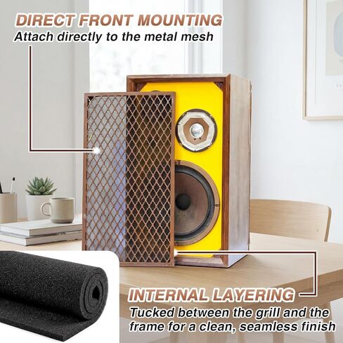 9 ملم مكبر صوت شواية إسفنجية 39 بوصة × 78 بوصة (100 × 200 سم) ورقة رغوة صوتية عالية الكثافة قابلة للقطع غطاء شواية سماعات صوتية احترافية ومضخم صوت DJ in Kuwait