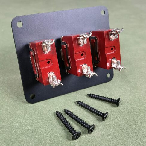 Gebildet 3Gang Metal Panel Rocker Toggle Switch, 15A 250VAC/20A 12VDC,SPST 2 Position 2 Pin ON/Off Switch Plate in Saudi Arabia
