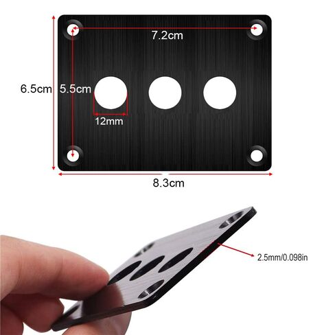 Gebildet 3Gang Metal Panel Rocker Toggle Switch, 15A 250VAC/20A 12VDC,SPST 2 Position 2 Pin ON/Off Switch Plate in Saudi Arabia