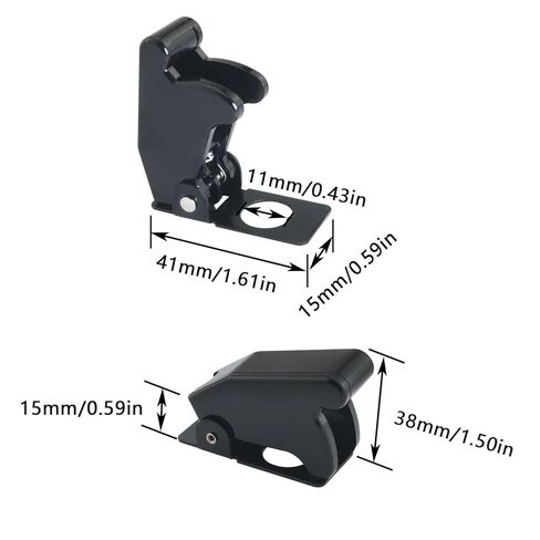 2pcs Black 47mm*28mm Plastic Toggle Safety Lever Switch Cover Protective Cover for Mechanical Equipment and Marine Instruments in Saudi Arabia