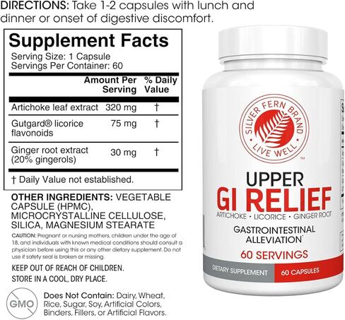 العلامة التجارية Silver Fern - مجموعة دعم الهضم العلوي والسفلي - حزمة إنزيمات الجهاز الهضمي والإغاثة الهضمية in Kuwait