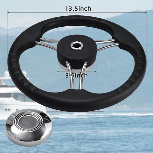 NovelBee 13.5" Boat Steering Wheel,3 Spoke Marine Steering Wheel for Yacht Boat in Saudi Arabia