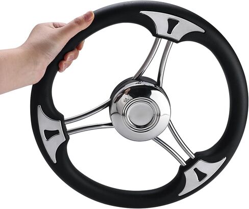 NovelBee 13.5" Boat Steering Wheel,3 Spoke Marine Steering Wheel for Yacht Boat in Saudi Arabia