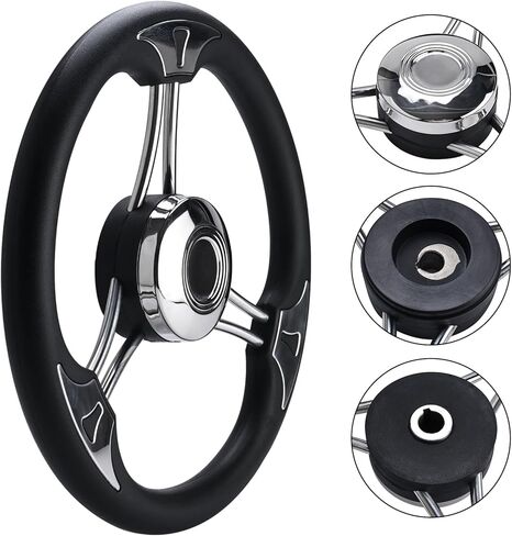 NovelBee 13.5" Boat Steering Wheel,3 Spoke Marine Steering Wheel for Yacht Boat in Saudi Arabia