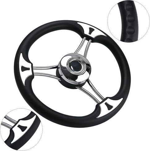 NovelBee 13.5" Boat Steering Wheel,3 Spoke Marine Steering Wheel for Yacht Boat in Saudi Arabia