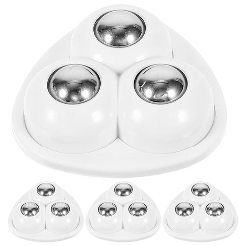 Gadpiparty 4pcs Adhesive Ball Caster Wheels White Steel Bearings Mini Swivel Sticky Casters for Trash Cans Storage Bins and Small Furniture Accessories in Saudi Arabia