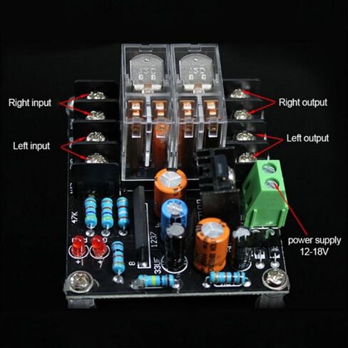 UPC1237 2.0 Channel Speaker Protection Module AC12V-18V Startup Delay Protection Module with Double Relay for Amplifier Equipment in Kuwait