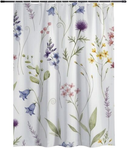 ستارة دش صيفية بسيطة وأنيقة مع خطافات، ستارة دش صيفية مقاومة للماء بوهو، ستائر ممتعة للعطلات من القماش قابلة للغسل للديكور البسيط للعطلات للحمام 60 × 72 بوصة in Kuwait