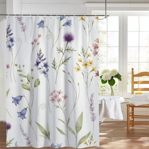 ستارة دش صيفية بسيطة وأنيقة مع خطافات، ستارة دش صيفية مقاومة للماء بوهو، ستائر ممتعة للعطلات من القماش قابلة للغسل للديكور البسيط للعطلات للحمام 60 × 72 بوصة in Kuwait