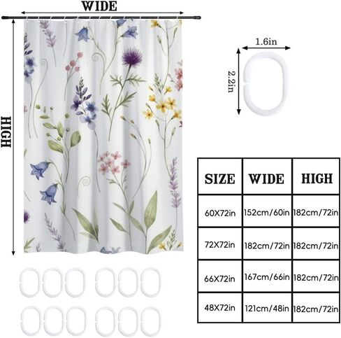 ستارة دش صيفية بسيطة وأنيقة مع خطافات، ستارة دش صيفية مقاومة للماء بوهو، ستائر ممتعة للعطلات من القماش قابلة للغسل للديكور البسيط للعطلات للحمام 60 × 72 بوصة in Kuwait