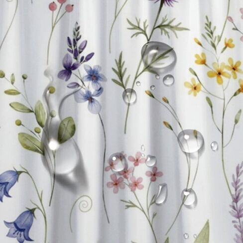 ستارة دش صيفية بسيطة وأنيقة مع خطافات، ستارة دش صيفية مقاومة للماء بوهو، ستائر ممتعة للعطلات من القماش قابلة للغسل للديكور البسيط للعطلات للحمام 60 × 72 بوصة in Kuwait