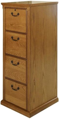 Martin Furniture Huntington Oxford 4-Drawer File Cabinet, Burnish Finish, Fully Assembled in Kuwait
